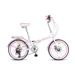 WEHOLY Fahrräder WEHOLY Fahrrad Faltfahrräder für Männer und Frauen Erwachsene ultraleichte tragbare kleine Fahrrad 20 Zoll Student Speed ​​Outdoor-Fahrrad, Pink