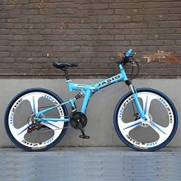 WEHOLY Falträder WEHOLY Zusammenklappbares, faltbares, tragbares Fahrrad, 26-Zoll-Mountainbike mit 27-Gang-Fahrrad mit Variabler Geschwindigkeit für eine Höhe von 120 bis 145 cm und Einer Geschwindigkeit von 3, 27