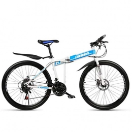 WJSW Falträder WJSW Mountainbike, 26 Zoll Dual Suspension Faltrad Sport Freizeit Off Road Fahrrad (Farbe: Blau, Größe: 27 Geschwindigkeit)