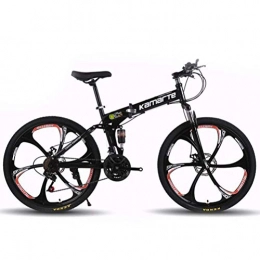 WJSW Falträder WJSW Sport Freizeit Mountainbike Für Erwachsene, Folding City Road Fahrrad Doppelscheibenbremsen MTB (Farbe: Schwarz, Größe: 24 Speed)