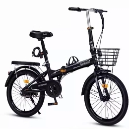 WOTRONCBEC Folding 20 Zoll Klapprad, Faltrad, Erwachsene Männer und Frauen Teens, Geeignet ab 150 cm - 175 cm,Schwarz