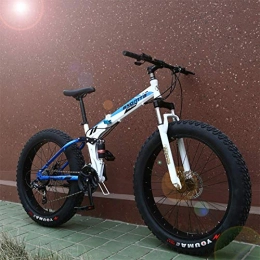 XIAOFEI Fahrräder XIAOFEI Folding Double Shock Absorption Scheibenbremse mit Variabler Geschwindigkeit Mountainbike 26 Zoll 4.0 Breitrad Fat Tire Mountainbike Fahrrad Adult Folding, A, 24IN