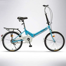 ZEIYUQI Falträder ZEIYUQI Fahrrad Für Frauen Mit Korb 20 Zoll Mit Variabler Geschwindigkeit Rennrad Geeignet Für Arbeit, Wandern, Blau, Single Speed A