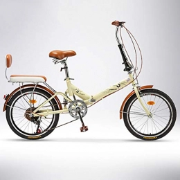 ZEIYUQI Falträder ZEIYUQI Faltbare Damen Fahrräder 20 Zoll Herrenrad Variable Speed ​​Rennrad geeignet für Arbeit, Wandern, Gelb, Variable Speed B