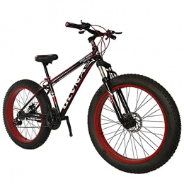 TBNB Mountainbike 20 / 26 Zoll Fat Tire Mountainbike, Erwachsene Herren und Damen Outdoor Rennrad, Sand Bike, 21-27 Gänge, Scheibenbremse, Federgabel (Rot 20 Zoll / 21 Gänge)