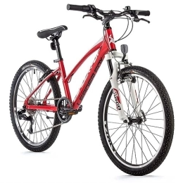 Leaderfox Mountainbike 24 Zoll Alu Mountainbike Leader Fox Spider Girl 8 Gang S-Ride MTB Rot Weiss