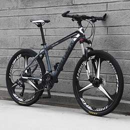 SHUI Mountainbike 26'' Faltbare Mountainbikes, 21 / 24 / 27 Speed ​​MTB Bikes, 3-Speichen-26-Zoll-Räder Mit Vollfederung, Rutschfestes Fahrrad Für Mann / Frau / Teenager Top-Konfiguration Black-Grey-27 Speed