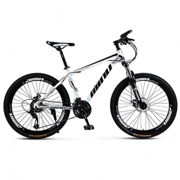 SHUI Mountainbike 26 Zoll Adult Mountainbike 21 / 24 / 27 / 30 Geschwindigkeiten MTB Doppelscheibenbremse Rahmen Aus Hochkohlenstoffhaltigem Stahl Vorderradaufhängung Anti-Rutsch-Bikes Mehr White Black-24sp