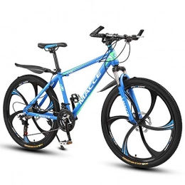 ZLMI Mountainbike 26 Zoll Mountainbike, Geeignet Ab 165 cm, Scheibenbremse, 27 Gang-Schaltung, Vollfederung, Jungen-Fahrrad & Herren-Fahrrad, Blau