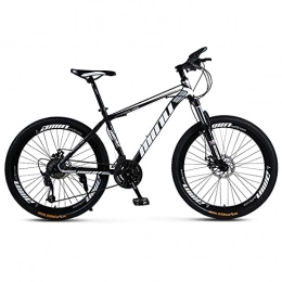 SHUI Mountainbike 26 Zoll Outroad Mountainbike 21 / 24 / 27 / 30 Geschwindigkeiten MTB High Carbon Steel Rahmen Vollspeichenrad Moutain Bike Doppelscheibenbremse Sportübung Fitness City Bic Black-27sp