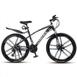 Amcerd Mountainbike Amcerd Fahrrad, 26 Zoll Hardtail Kohlenstoffstahl 24 Variable Scheibenbremse Mit Federgabel Stadt Offroad Schwarz Section DZehnblttriger Reifen