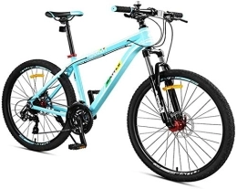 Aoyo Mountainbike Aoyo 27-Gang-Mountainbikes, Vorderachsfederung Hardtail Mountainbike, Erwachsene Person Frauen Mens All Terrain Fahrrad mit Doppelscheibenbremse, (Color : Blue, Size : 24 Inch)