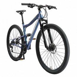 BIKESTAR Mountainbike BIKESTAR Fully Mountainbike Shimano 21 Gang Schaltung, Scheibenbremse 29 Zoll Reifen | 19 Zoll Rahmen MTB Vollgefedert | Blau