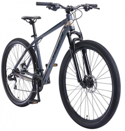 BIKESTAR Mountainbike BIKESTAR Hardtail Aluminium Mountainbike Shimano 21 Gang Schaltung, Scheibenbremse 29 Zoll Reifen | 19 Zoll Rahmen Alu MTB | Blau Braun