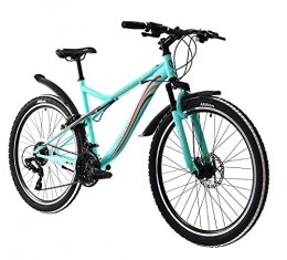 breluxx Mountainbike breluxx® 26 Zoll Damen Mountainbike FS Sport Nora, türkis pink, 21 Gang + Disk + Schutzbleche