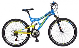 breluxx Mountainbike breluxx 26 Zoll Mountainbike Kinderfahrrad Vollfederung Dragon Sport blau, 18 Gang Shimano - Modell 2019