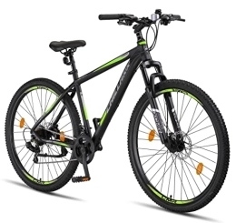 Chillaxx Mountainbike Chillaxx Bike Legend Aluminium 24, 26, 27, 5 und 29 Zoll Shimano Mountainbike MTB Fahrrad für Jungen Mädchen Herren und Damen 21 Gang Schaltung Herrenrad Damenrad (29 Zoll, Schwarz-Lime Disc-Bremse)