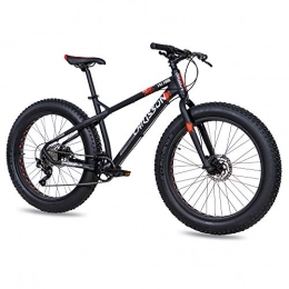 CHRISSON Mountainbike CHRISSON 26 Zoll Fatbike Mountainbike - Fat Four schwarz-rot - Hardtail Fat Tyre Mountain Bike, Fahrrad mit 4.0 fette Reifen und 10 Gang Shimano Deore Schaltung