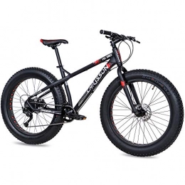 CHRISSON Mountainbike CHRISSON 26 Zoll Fatbike Mountainbike - Fat Three schwarz-rot - Hardtail Fat Tyre Mountain Bike, Fahrrad mit 4.0 fette Reifen und 9 Gang Shimano Alivio Schaltung