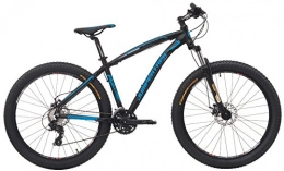 Cicli Cinzia Mountainbike Cicli Cinzia 27, 5" MTB Sleek Plus 300 21 / V St-Ef Disco Ant. / Post H.45 Alu Moll.Ant Op.Dec.Azz.Fluo, Herrenfahrrad, Mattschwarz Dec. Azzurro, 27.5