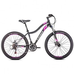 DJYD Fahrräder Damen Mountain Bikes, 21-Gang-Doppelscheibenbremse Mountain Trail Bike, Vorderradaufhängung Hardtail Mountainbike, Erwachsene Fahrrad, 24 Zoll Weiß FDWFN (Color : 26 Inches Black)