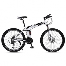 Dapang Mountainbike Dapang Mountain Bike 21 / 24 / 27 Speed Stahlrahmen 27, 5 Zoll 3-Speichen-Räder Dual Suspension Faltrad, Black, 27speed