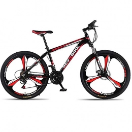 DGAGD Fahrräder DGAGD 24-Zoll-Mountainbike aus Aluminiumlegierung mit dreirdriger Geschwindigkeit-Schwarz Rot_21 Geschwindigkeit