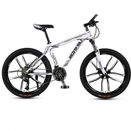 DGAGD Fahrräder DGAGD 26 Zoll Mountainbike Fahrrad Erwachsene Variable Geschwindigkeit Doppelscheibenbremse High Carbon Stahl Fahrrad zehn Schneidräder-Weiß_30 Geschwindigkeit