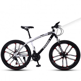 DGAGD Fahrräder DGAGD Mountainbike Fahrrad mit Variabler Geschwindigkeit 24 Zoll Doppelscheibenbremsen Doppelstoßdämpfer Ultraleicht zehn Schneidräder-weiß schwarz_30 Geschwindigkeit