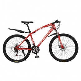 Dsrgwe Fahrräder Dsrgwe Mountainbike, Mountainbike, 26inch Rad Carbon Steel Rahmen Mountainbikes, Doppelscheibenbremse und Vorderradgabel (Color : Red, Size : 24-Speed)