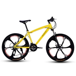 DULPLAY Fahrräder DULPLAY Doppel-Scheibenbremse, Federung, für Männer und Frauen, Erwachsene, 61 cm (24 Zoll), Federrad, Strand, Mountainbike, Gelb