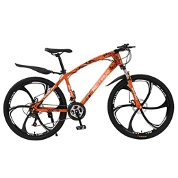 DULPLAY Mountainbike DULPLAY Mountainbike, Verstellbarer Sitz Lenker, Männer Frauen Erwachsene All Terrain Fahrrad, Dual-scheiben-Bremse Hardtail MTB Orange 6 Spoke 26", 27-Gang