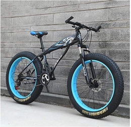 IMBM Mountainbike Erwachsene Mountain Bikes, Jungen Mädchen Fat Tire Mountain Trail Fahrrad, Doppelscheibenbremse Hardtail Mountainbike, High-Carbon Stahlrahmen, Fahrrad (Color : Blue a, Size : 26 Inch 27 Speed)