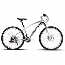 F-JWZS Fahrräder F-JWZS 26 Zoll Unisex-Mountainbike, 21 / 24 / 27 Geschwindigkeit mit Federgabel und Scheibenbremse, für Schüler, Kinder, Erwachsene Pendlerstadt, White, 27Speed