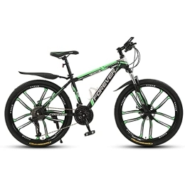 LLF Mountainbike Fahrrad, 24inches 21 / 24 / 27 / 30-gang-falten-faltgeschwindigkeits-mountainbike, Männer Frauen Universal-fahrräder, Erwachsene Off-road-mountainbike, Doppelte Stoßdämpfung 10 M(Size:27 speed, Color:Grün)