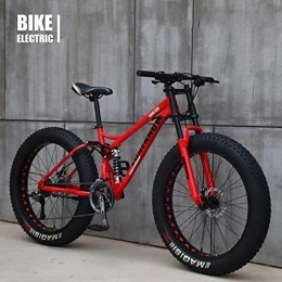 FDSAD Mountainbike Fahrrad 26 Zoll MTB Top, Fat Wheel Motorrad / Fat Bike / Fat Tire Mountainbike, Beach Cruiser Fat Tire Bike Snow Bike Fat Big Tire Fahrrad 21-Gang Fat Bikes für Erwachsene, Rot, 26 IN