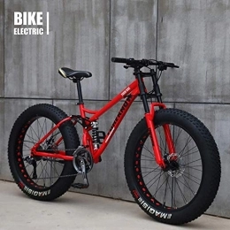 FDSAD Mountainbike Fahrrad MTB Top, Fat Wheel Motorrad / Fat Bike / Fat Tire Mountainbike, Beach Cruiser Fat Tire Bike Snow Bike Fat Big Tire Fahrrad 21 Geschwindigkeit, Rot, 24IN