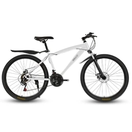  Mountainbike Fahrräder für Erwachsene, 24 / 26 Zoll Mountainbike Speed Change Double Disc Brake Spoked Wheel Student Adult Shock Absorption Cross-Country Bike (Color : Ultimate White, Size : 24speed)