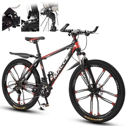 Fiunkes Mountainbike Fiunkes Fahrrad Mountainbike 26 Zoll 27-Gang-Doppelscheibenbremse Federgabel Anti-Rutsch, Off-Road Variable Speed ​​Racing Bikes für Männer und Frauen, Black red