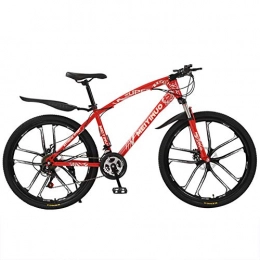 FXMJ Mountainbike FXMJ 26 Zoll Mountainbikes, 27 Gang Hardtail Mountainbike mit Doppelscheibenbremse für Männer, Verstellbarer Fahrradsitz, Rahmen aus kohlenstoffhaltigem Stahl, Rot