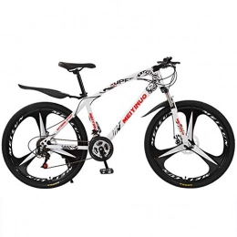 FXMJ Mountainbike FXMJ Erwachsene Mountainbikes, 26 Zoll 27 Gang Gänge Doppelscheibenbremsen Mountainbike Stahl Carbon Mountain Trail Bike Vollcarbon Stahl Vollfederung Rahmen, Weiß