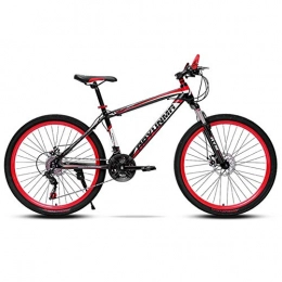 FXMJ Mountainbike FXMJ Erwachsene Mountainbikes, 26 Zoll Carbon Mountainbike Aus Stahl Mit Hohem Kohlenstoffgehalt Und Vollfederung, 21 Gang Doppelscheibenbremsen Mountainbike, Black red