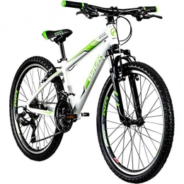 Galano  Galano Jugendfahrrad 24 Zoll Mountainbike ab 130 cm 21 Gnge G200 MTB Fahrrad (wei / grn)