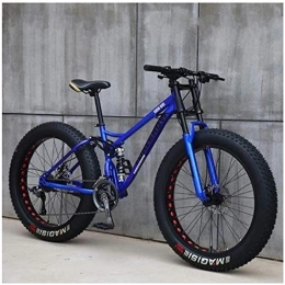 GJZM Mountainbike GJZM Mountainbikes 21-Gang, 26-Zoll-Reifen Hardtail Mountainbike Dual Suspension Frame - Black Spoke-Blue Spoke