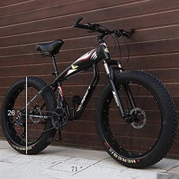 GJZM Mountainbike GJZM Mountainbikes 26 Zoll Hardtail Mountainbike Adult Fat Tire Mountainbike Mechanische Scheibenbremsen Vorderradaufhängung Herren Damenbikes Schwarze Speichen 27 Speed-27 Speed_Black 3 Speichen