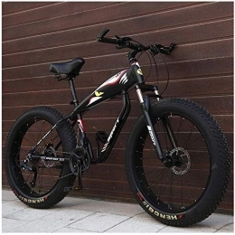 GJZM Mountainbike GJZM Mountainbikes 26-Zoll-Mountainbikes Fat Tire Hardtail Mountainbike Aluminiumrahmen Alpines Fahrrad Herren Damenrad mit Vorderradaufhängung Schwarz 24-Gang Spoke-27 Speed​Spoke_Black