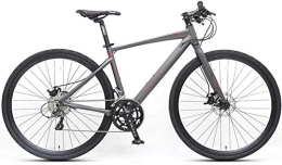 GJZM Mountainbike GJZM Mountainbikes Adult Rennrad 16-Gang Student Racing Fahrrad Leichtes Aluminium Rennrad mit hydraulischer Scheibenbremse 700 * 32C Reifen Silber Gerader Griff-Gerader Griff_Gray