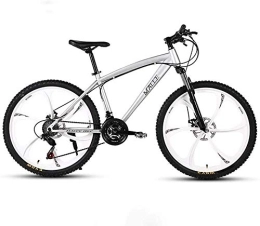 GLJY Mountainbike GLJY 24-Zoll-Mountainbike für Erwachsene, Strand-Schneemobilfahrrad, Doppelscheibenbremsfahrräder, Aluminiumlegierungsräder, Mann Frau Allzweck, Silber, 27speed