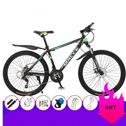 GXQZCL-1 Fahrräder GXQZCL-1 Mountainbike, Fahrrder, Mountainbike, Stahlrahmen Mountainbikes, Doppelscheibenbremse und Vorderradaufhngung, 26inch Speichenrad MTB Bike (Color : Black+Green, Size : 21 Speed)