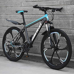 HAOYF Mountainbike HAOYF 24 / 26 Zoll 21-30 Gang Mountainbike Fahrrad Für Erwachsene Im Freien, 6-Speichen All Terrain Outroad Mountainbike, Gabelfederung, Kohlenstoffstahl Trekkingräder, Blau, 24 Inch 30 Speed